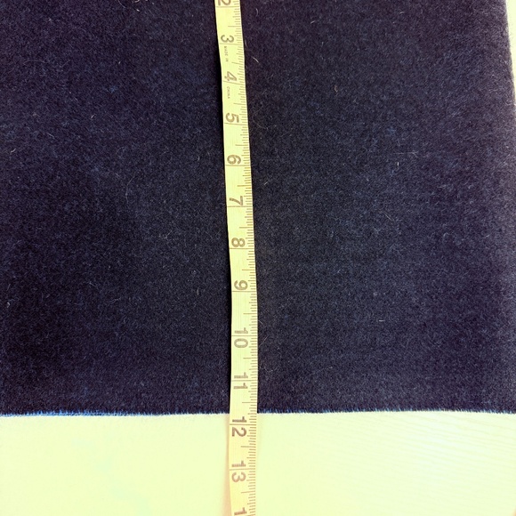 Coach Wool-Cashmere Logo Scarf Navy/Blue Reversible - Picture 8 of 8